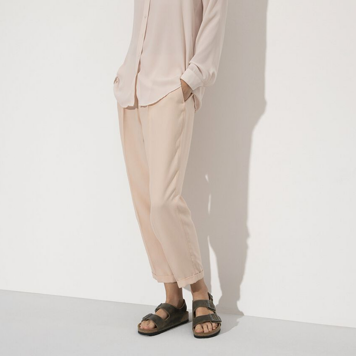 Birkenstock Milano Backstrap Sandal (Men) - Faded Khaki Oiled Leather Sandal - Backstrap - The Heel Shoe Fitters