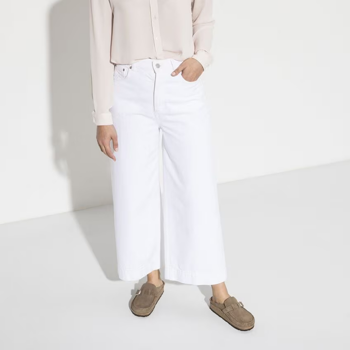 Birkenstock Buckley Narrow Clog (Women) - Gray Taupe Suede Dress-Casual - Clogs & Mules - The Heel Shoe Fitters