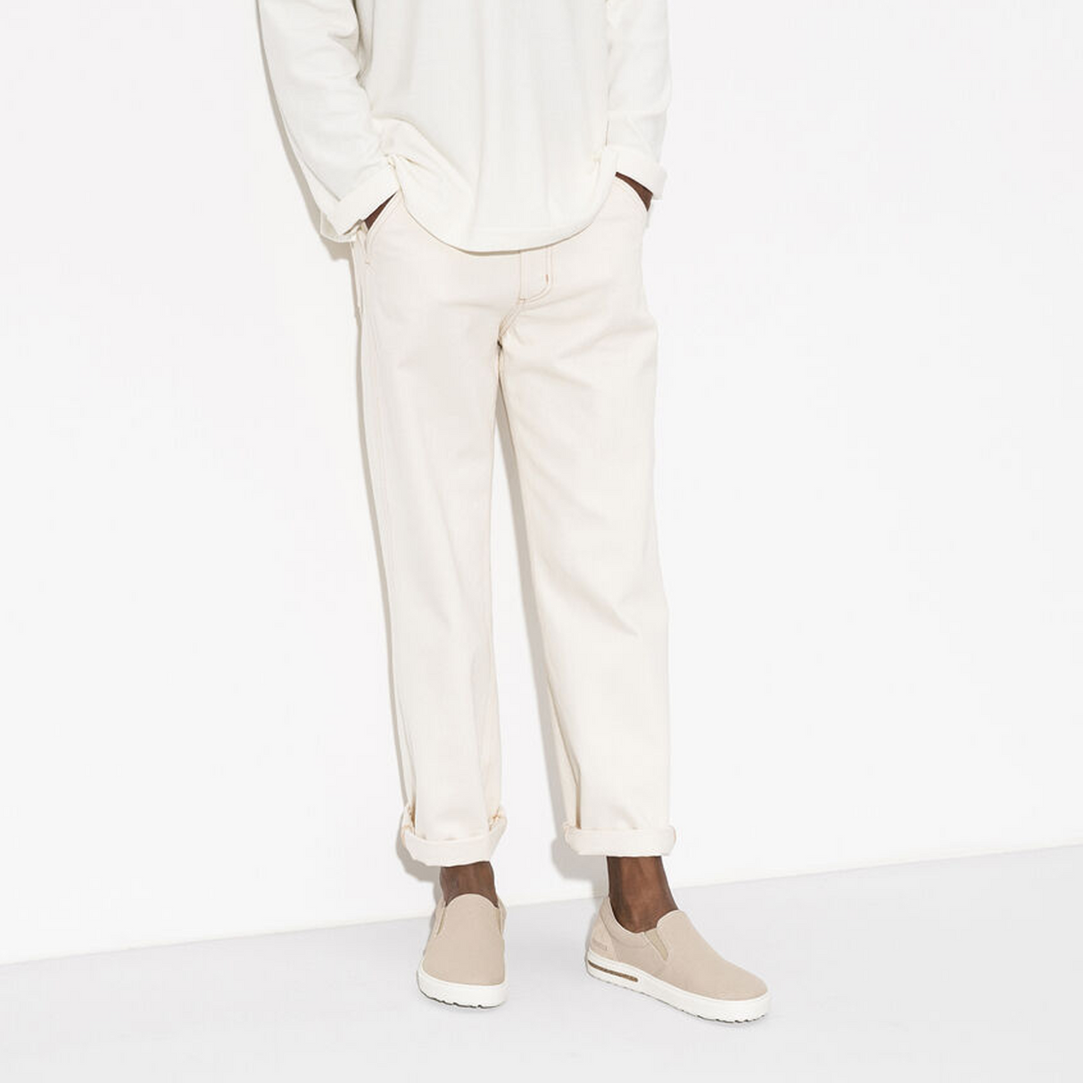 Birkenstock Oswego Narrow Slip On Sneaker (Women) - Sandcastle Canvas Dress-Casual - Slip On - The Heel Shoe Fitters