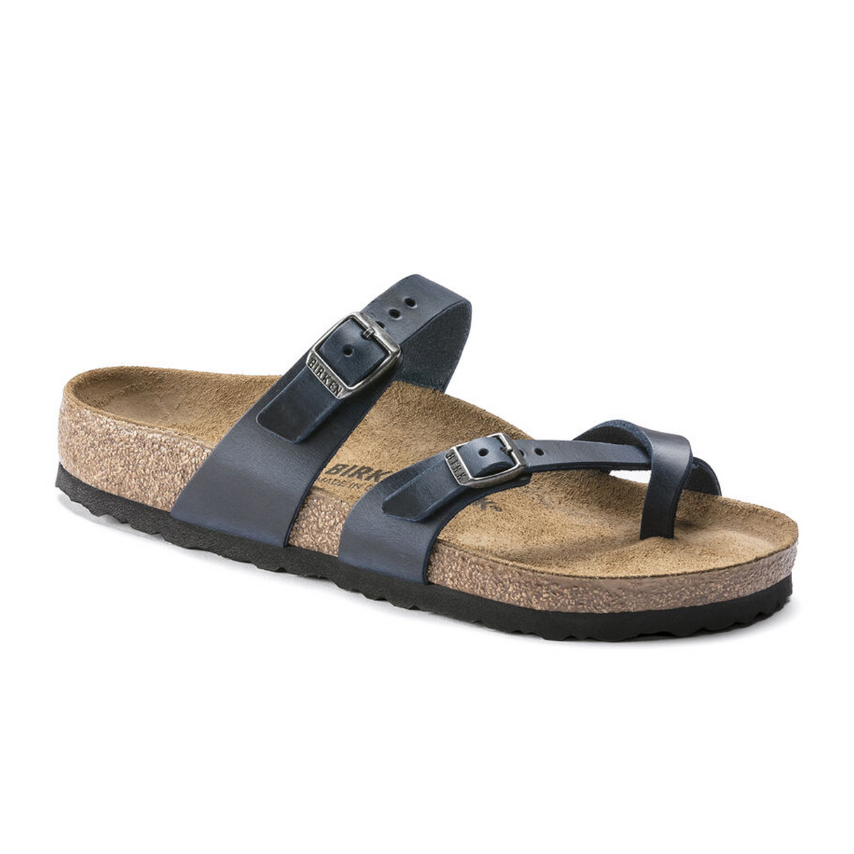 Birkenstock Mayari Sandal (Women) - Blue Oiled Leather Sandal - Slide - The Heel Shoe Fitters