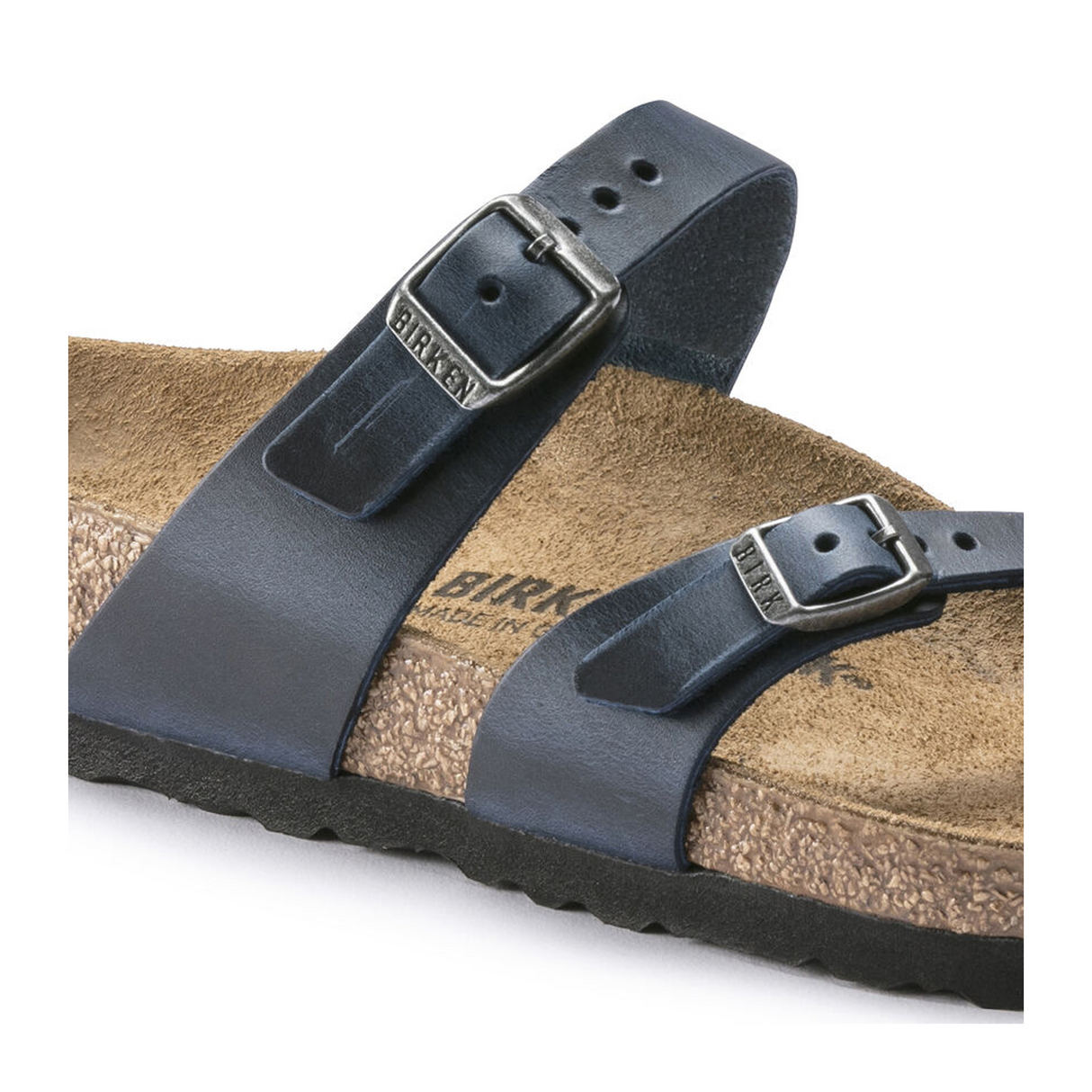 Birkenstock Mayari Sandal (Women) - Blue Oiled Leather Sandal - Slide - The Heel Shoe Fitters
