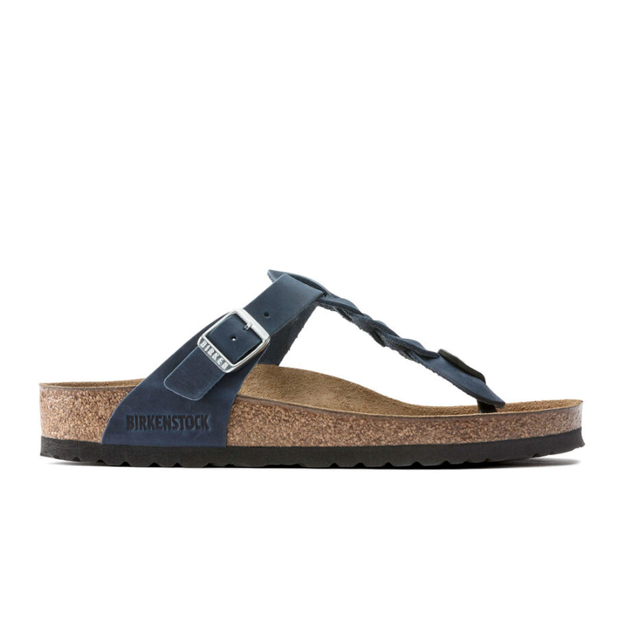 Birkenstock Gizeh Braid Sandal (Women) - Navy Oiled Leather Sandal - Thong - The Heel Shoe Fitters