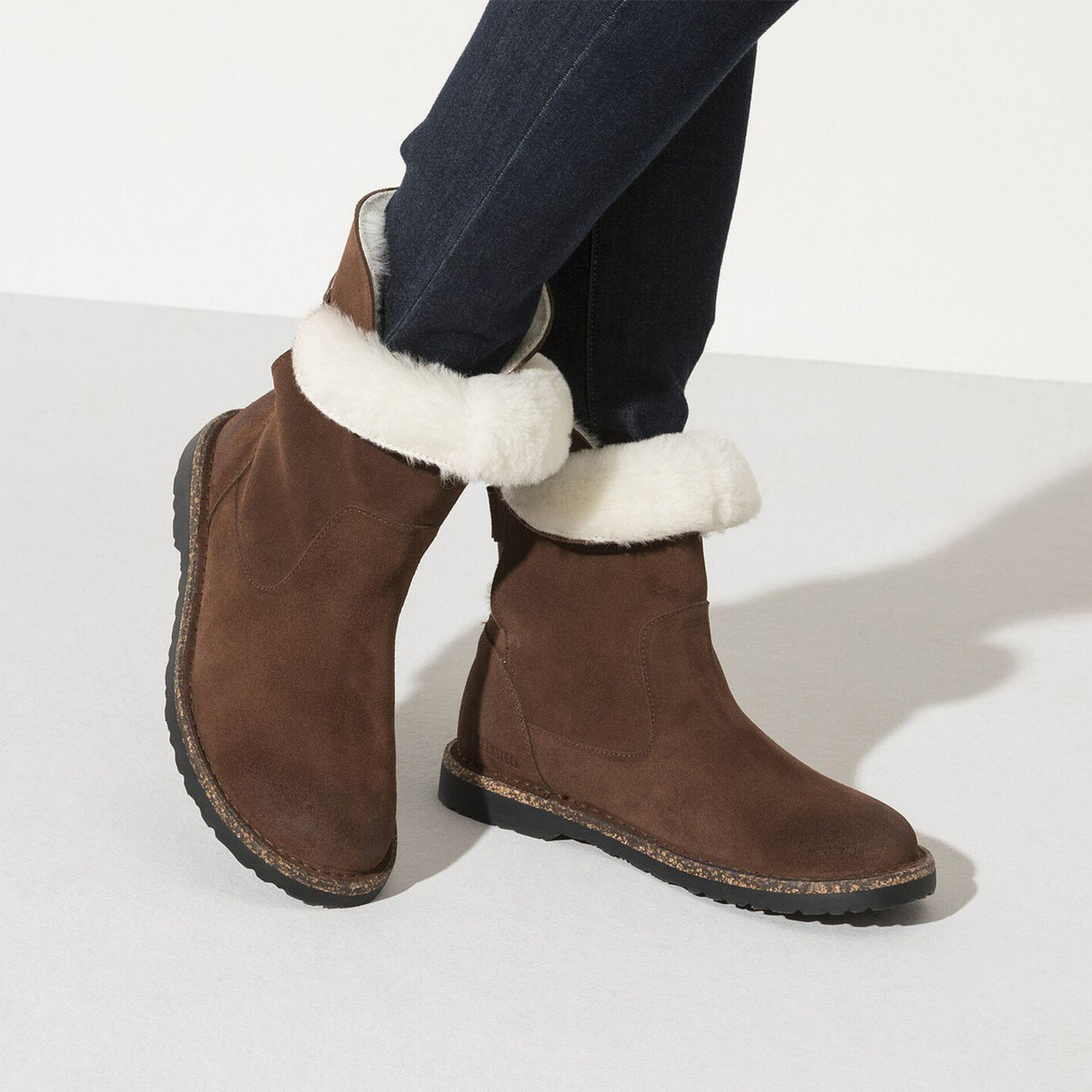 Birkenstock Uppsala Boot (Women) - Espresso Suede/Natural Shearling Boots - Fashion - Mid Boot - The Heel Shoe Fitters