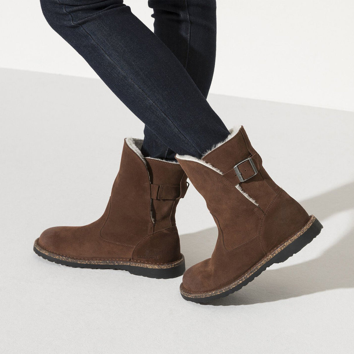 Birkenstock Uppsala Boot (Women) - Espresso Suede/Natural Shearling Boots - Fashion - Mid Boot - The Heel Shoe Fitters