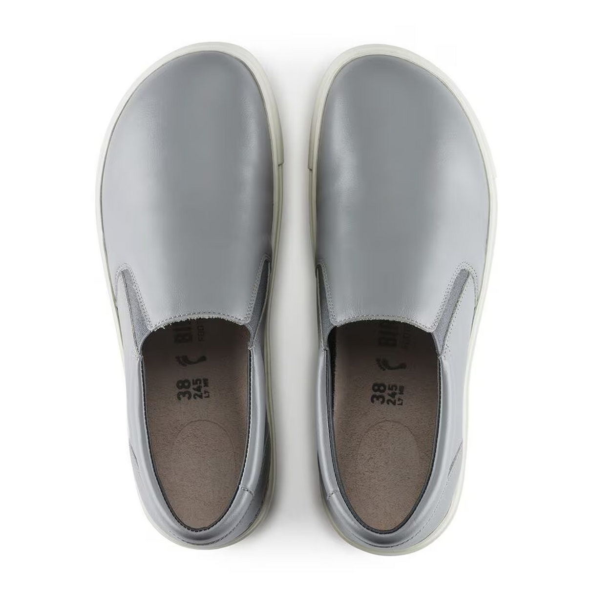 Birkenstock Oswego Narrow Slip On Sneaker (Women) - Gray Leather Dress-Casual - Slip On - The Heel Shoe Fitters
