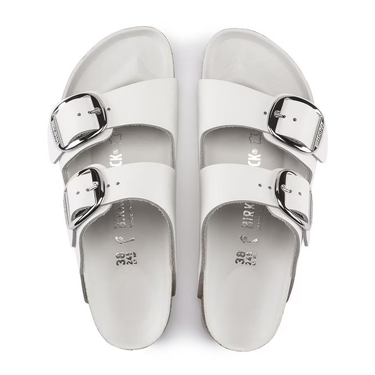 Birkenstock Arizona Big Buckle Slide Sandal (Women) - White Smooth Leather Sandal - Slide - The Heel Shoe Fitters