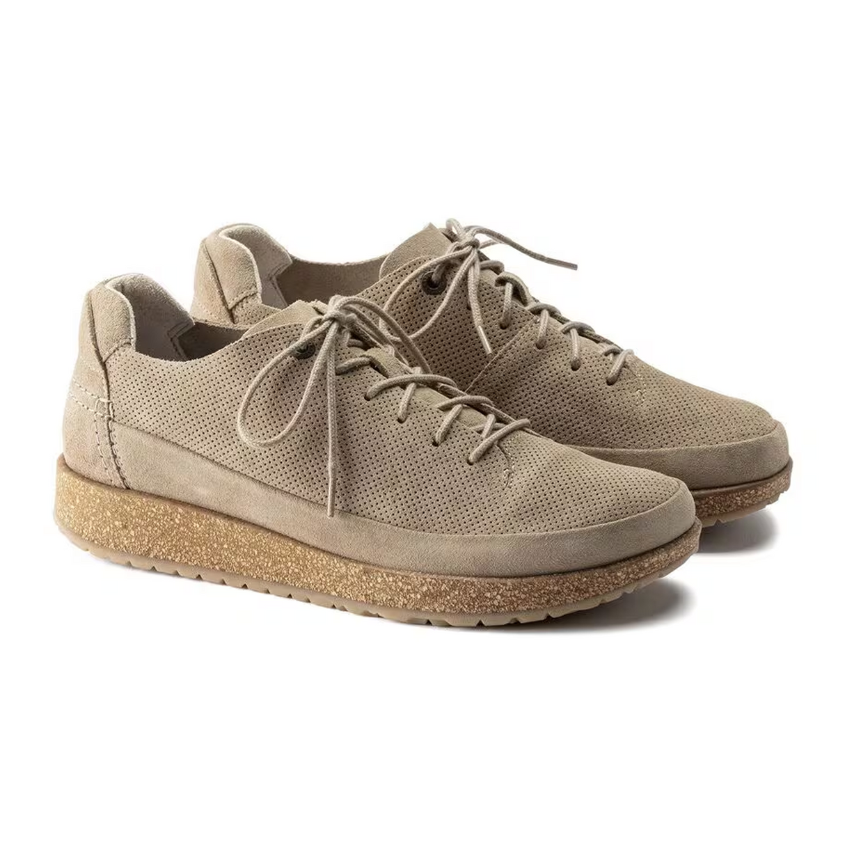 Birkenstock Honnef Low Lace Up (Unisex) - Light Sandcastle Perf Suede Dress-Casual - Lace Ups - The Heel Shoe Fitters