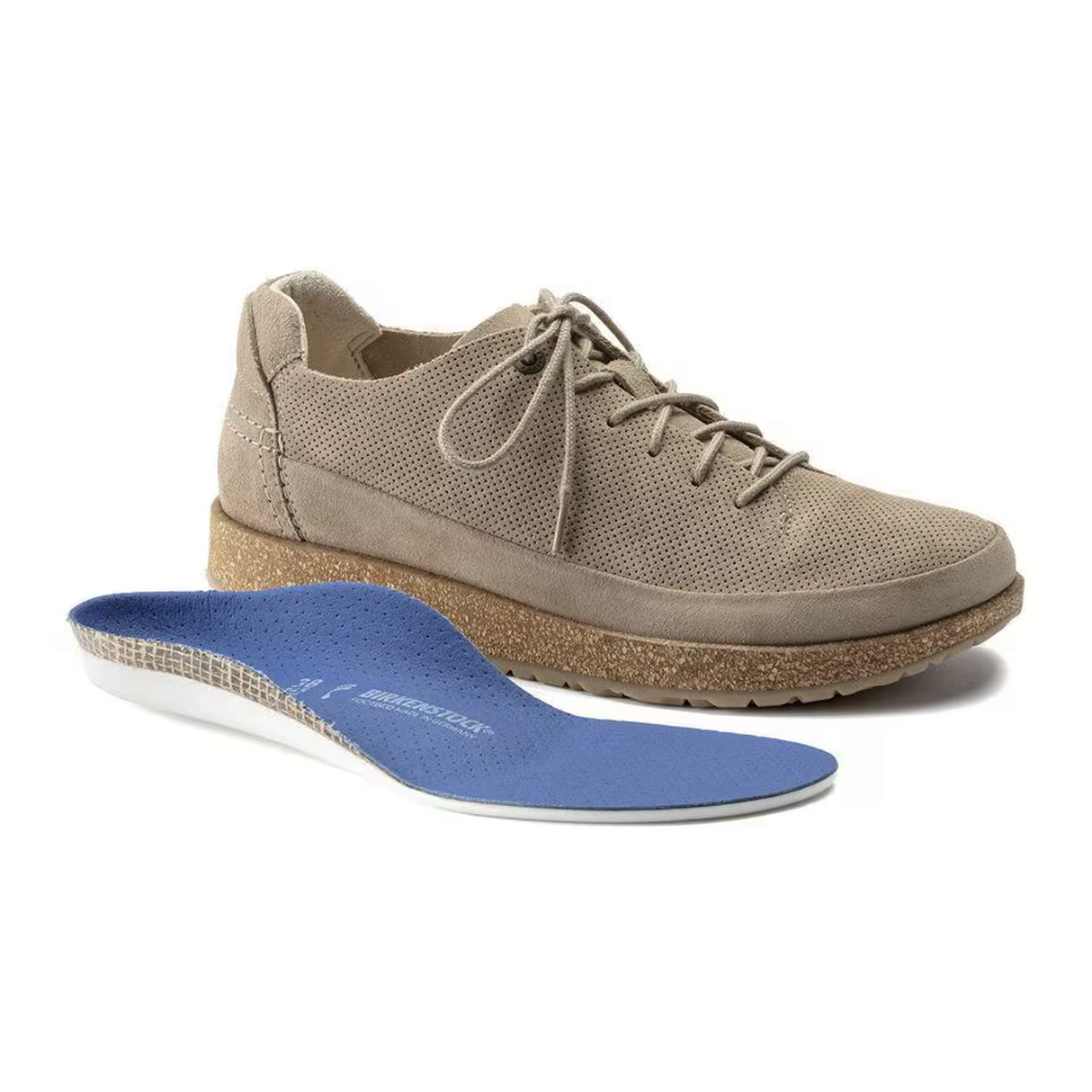 Birkenstock Honnef Low Lace Up (Unisex) - Light Sandcastle Perf Suede Dress-Casual - Lace Ups - The Heel Shoe Fitters