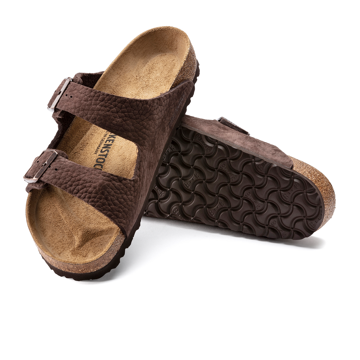 Birkenstock Arizona Slide Sandal (Men) - Desert Buck Roast Nubuck Sandal - Slide - The Heel Shoe Fitters