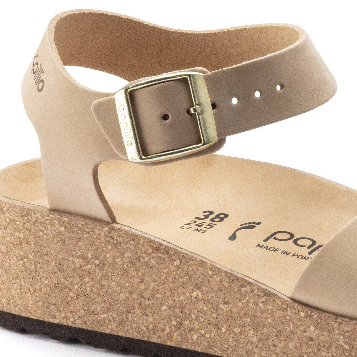 Birkenstock Glenda Narrow Wedge Sandal (Women) - Sandcastle Nubuck Leather Sandal - Heel/Wedge - The Heel Shoe Fitters