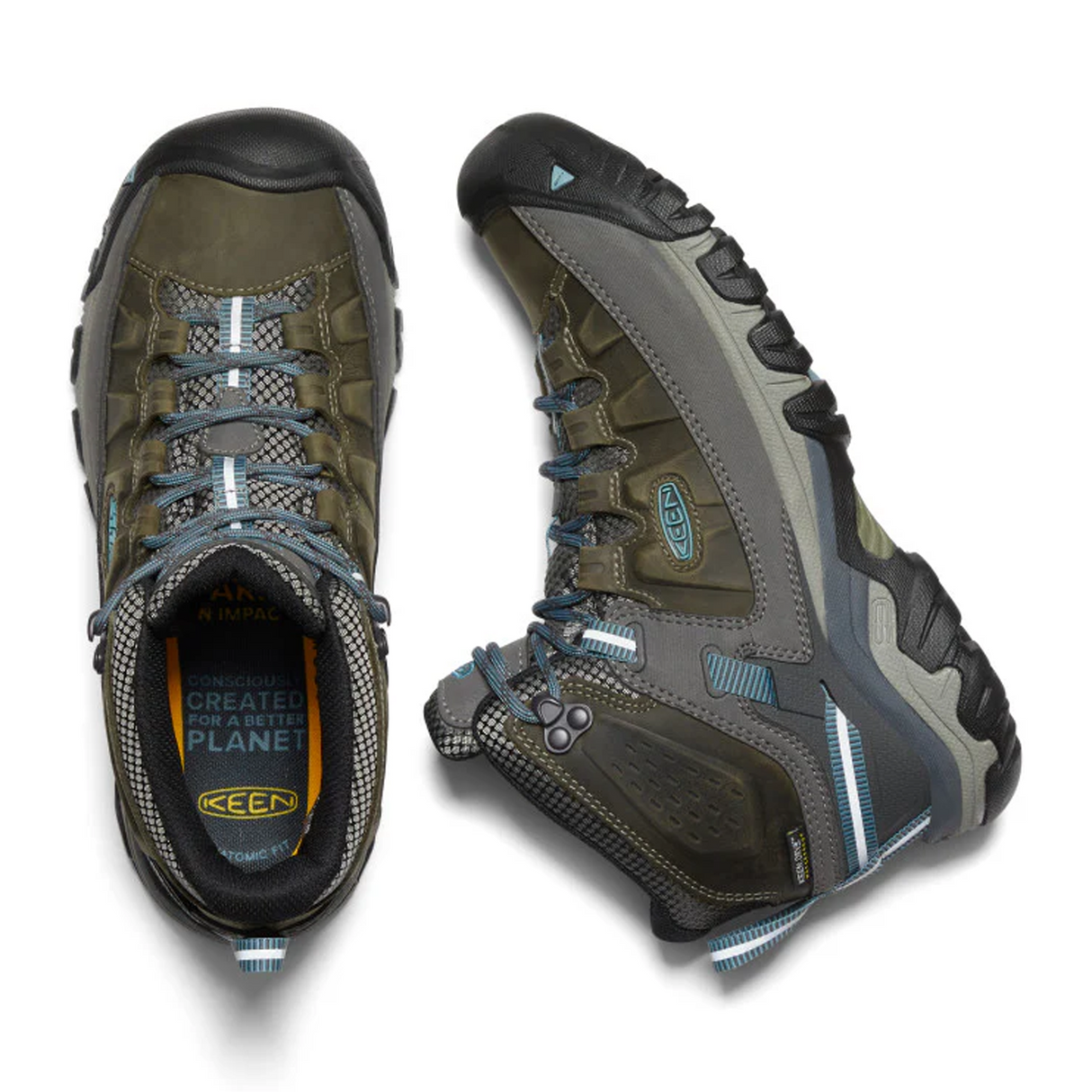 Keen Targhee III Waterproof Mid Hiking Boot (Women) - Magnet/Atlantic Blue Boots - Hiking - Mid - The Heel Shoe Fitters