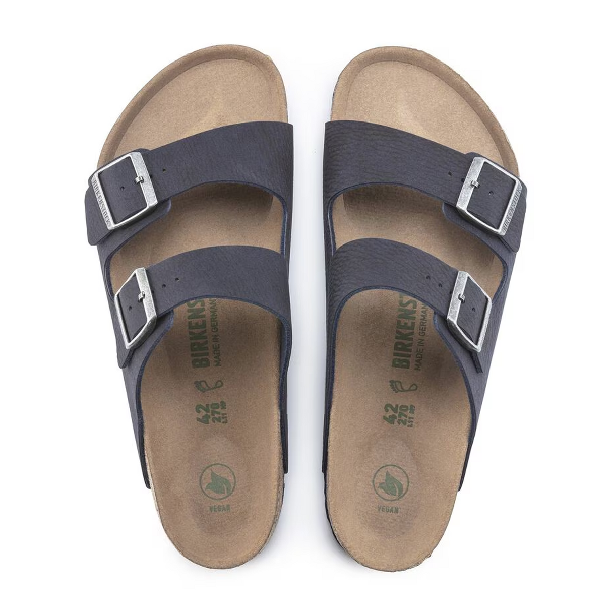 Birkenstock Arizona Vegan Slide Sandal (Men) - Desert Dust Indigo Blue Microfiber Sandal - Slide - The Heel Shoe Fitters