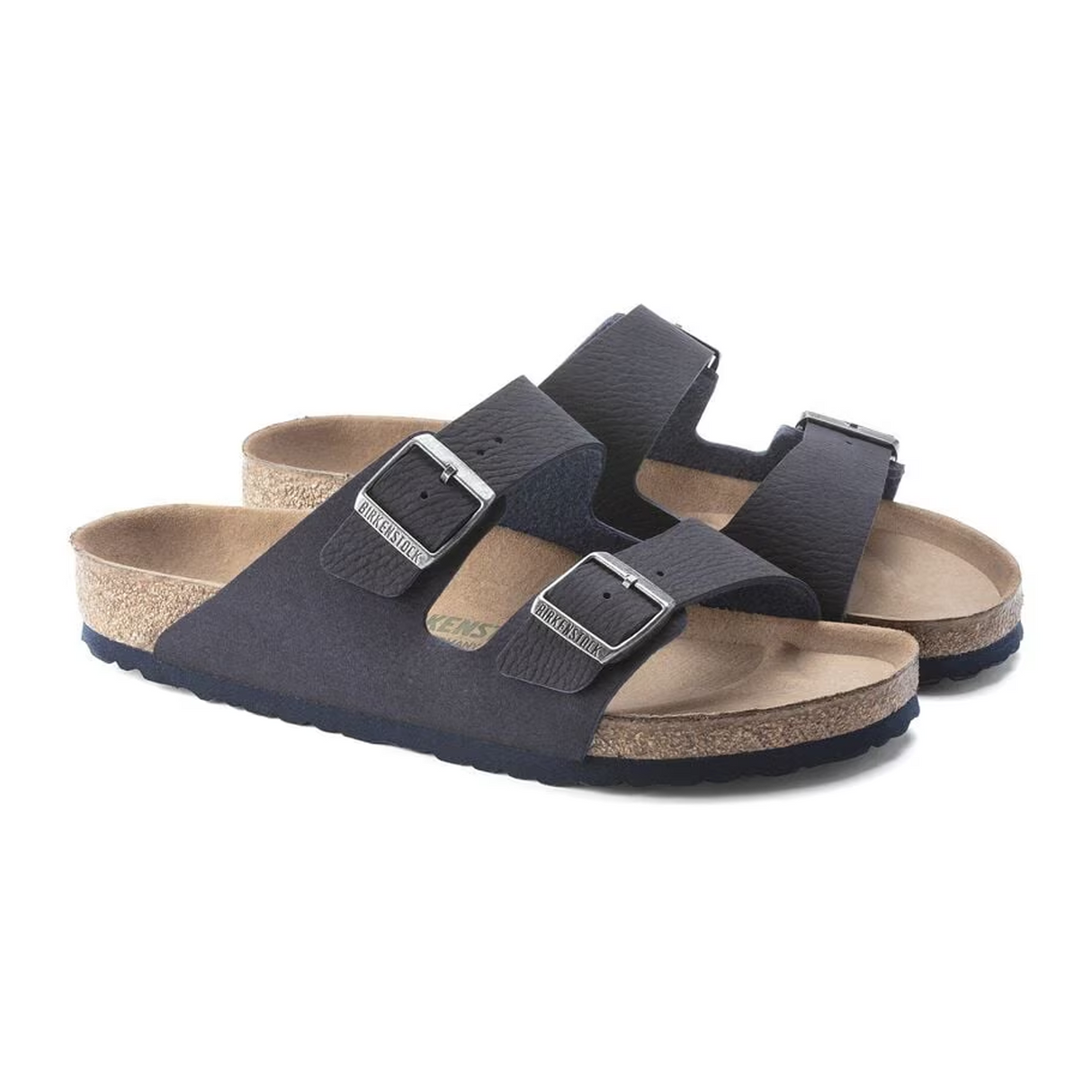 Birkenstock Arizona Vegan Slide Sandal (Men) - Desert Dust Indigo Blue Microfiber Sandal - Slide - The Heel Shoe Fitters