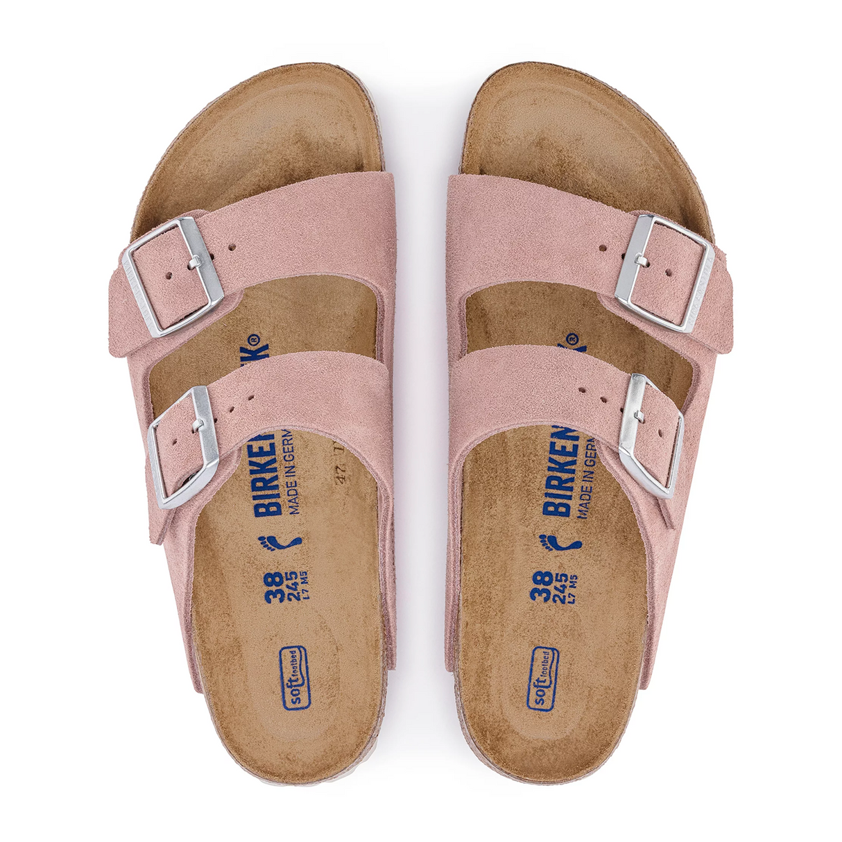Birkenstock Arizona Soft Footbed Narrow Slide Sandal (Women) - Pink Clay Suede Sandal - Slide - The Heel Shoe Fitters