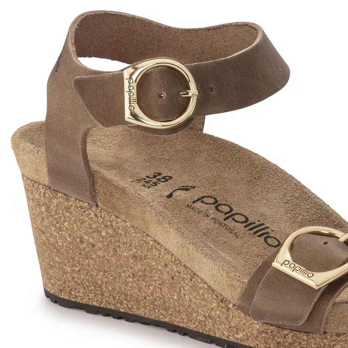 Birkenstock Soley Ring-Buckle Narrow Wedge Sandal (Women) - Cognac Oiled Leather Sandal - Heel/Wedge - The Heel Shoe Fitters