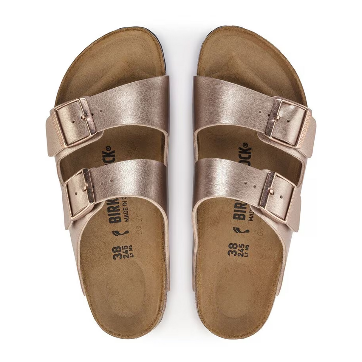 Birkenstock Arizona Narrow Slide Sandal (Women) - Copper Birko-Flor Sandal - Slide - The Heel Shoe Fitters