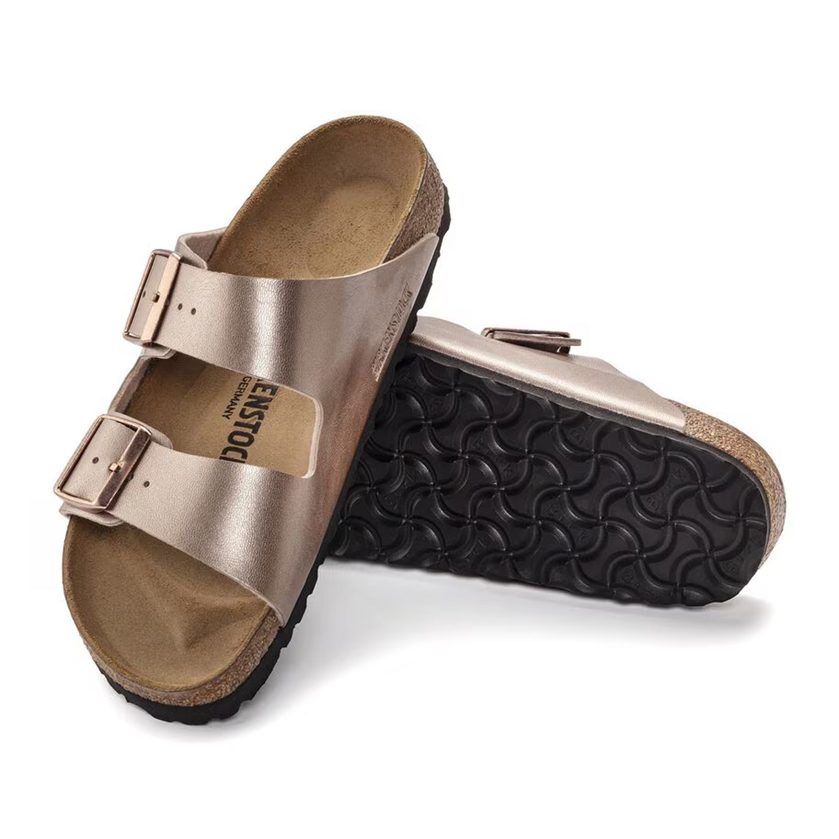 Birkenstock Arizona Narrow Slide Sandal (Women) - Copper Birko-Flor Sandal - Slide - The Heel Shoe Fitters