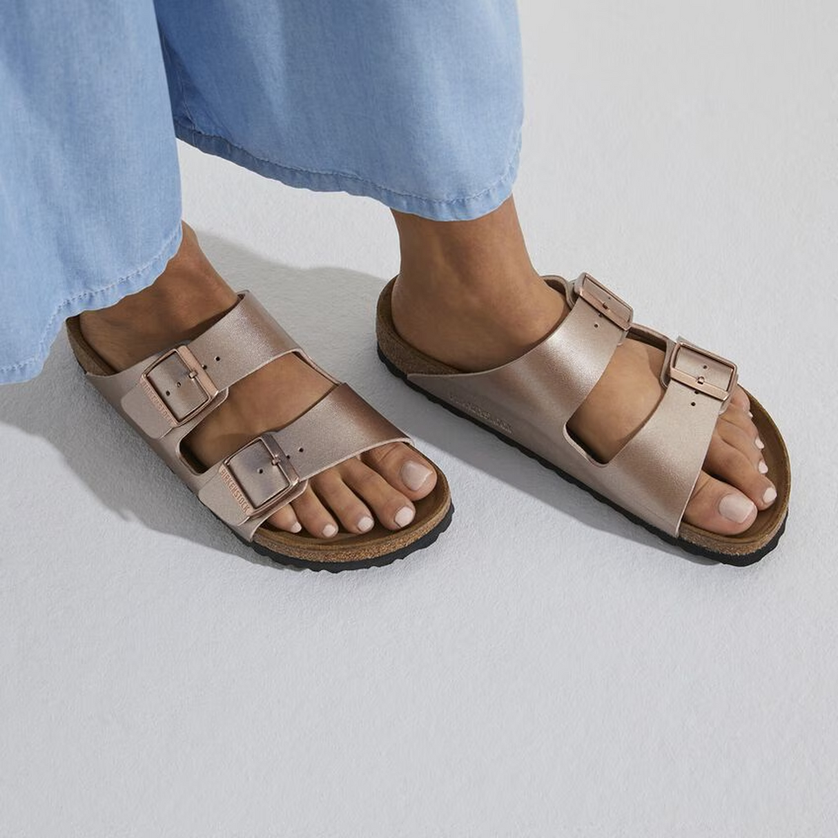 Birkenstock Arizona Slide Sandal (Women) - Copper Birko-Flor Sandal - Slide - The Heel Shoe Fitters