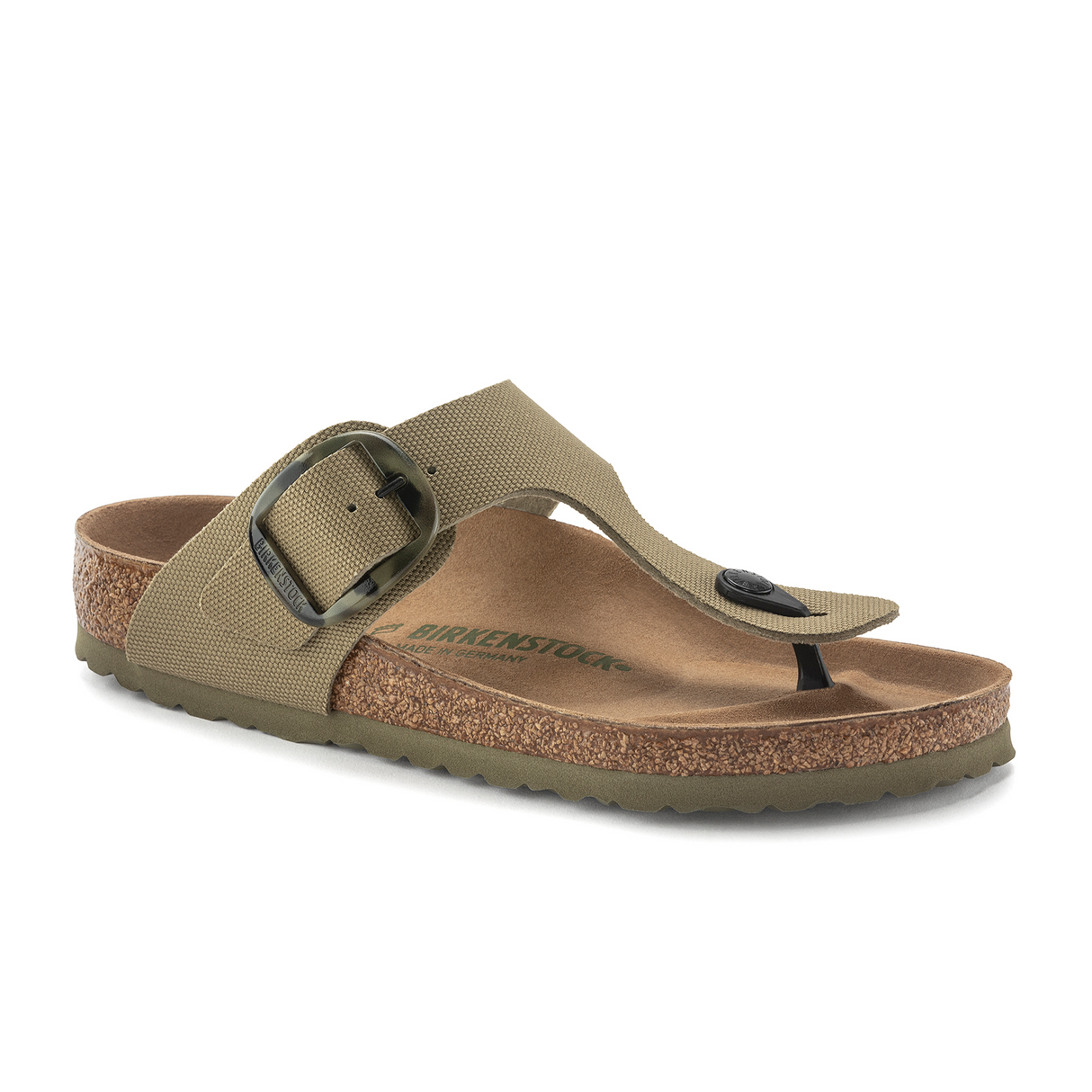 Birkenstock Gizeh Big Buckle Vegan Sandal (Women) - Faded Khaki Canvas Sandal - Thong - The Heel Shoe Fitters