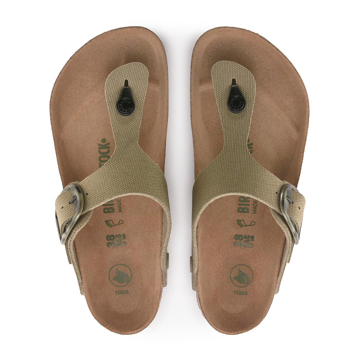 Birkenstock Gizeh Big Buckle Vegan Sandal (Women) - Faded Khaki Canvas Sandal - Thong - The Heel Shoe Fitters