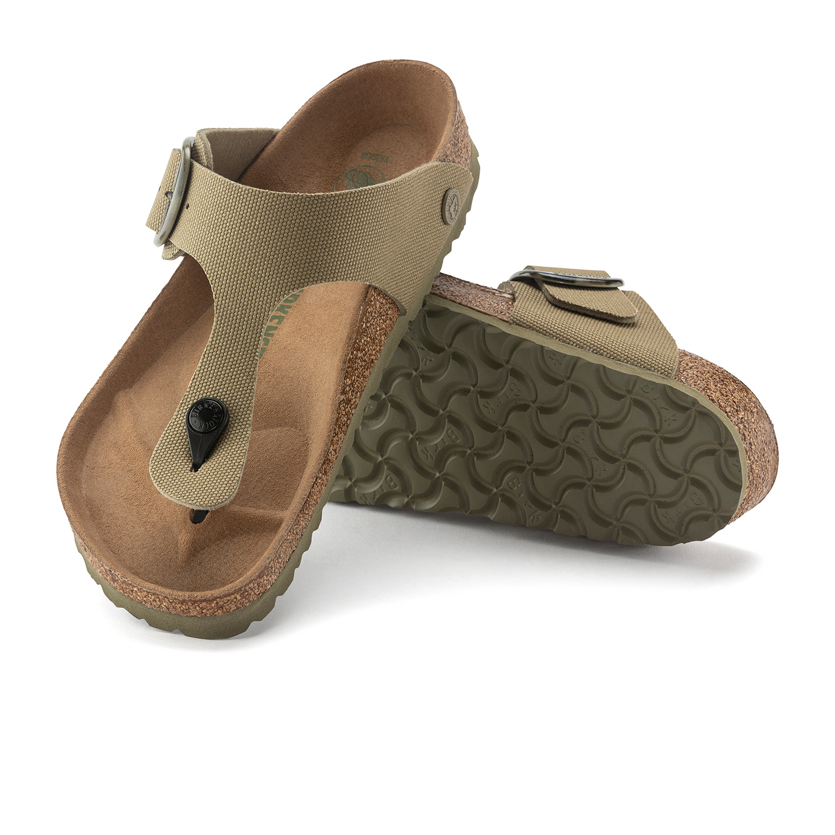 Birkenstock Gizeh Big Buckle Vegan Sandal (Women) - Faded Khaki Canvas Sandal - Thong - The Heel Shoe Fitters