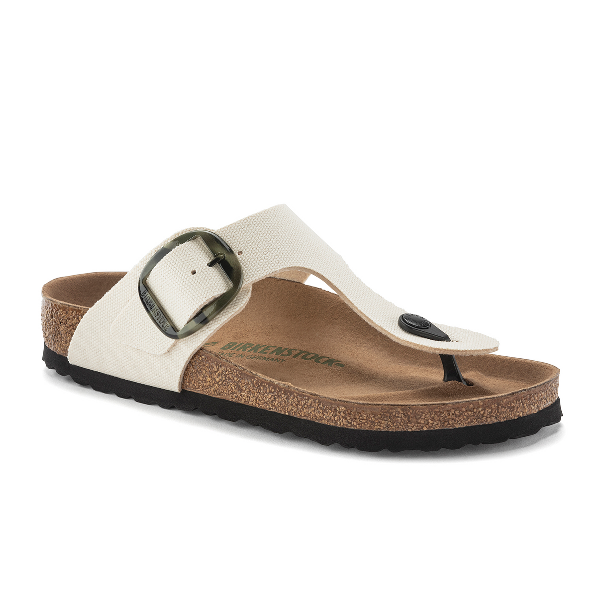 Birkenstock Gizeh Big Buckle Vegan Sandal (Women) - Eggshell Canvas Sandal - Thong - The Heel Shoe Fitters