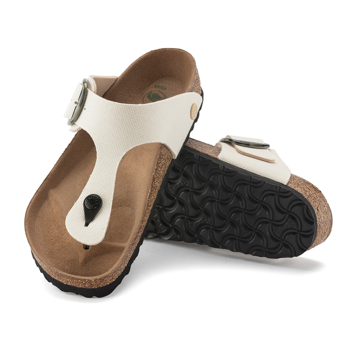 Birkenstock Gizeh Big Buckle Vegan Sandal (Women) - Eggshell Canvas Sandal - Thong - The Heel Shoe Fitters