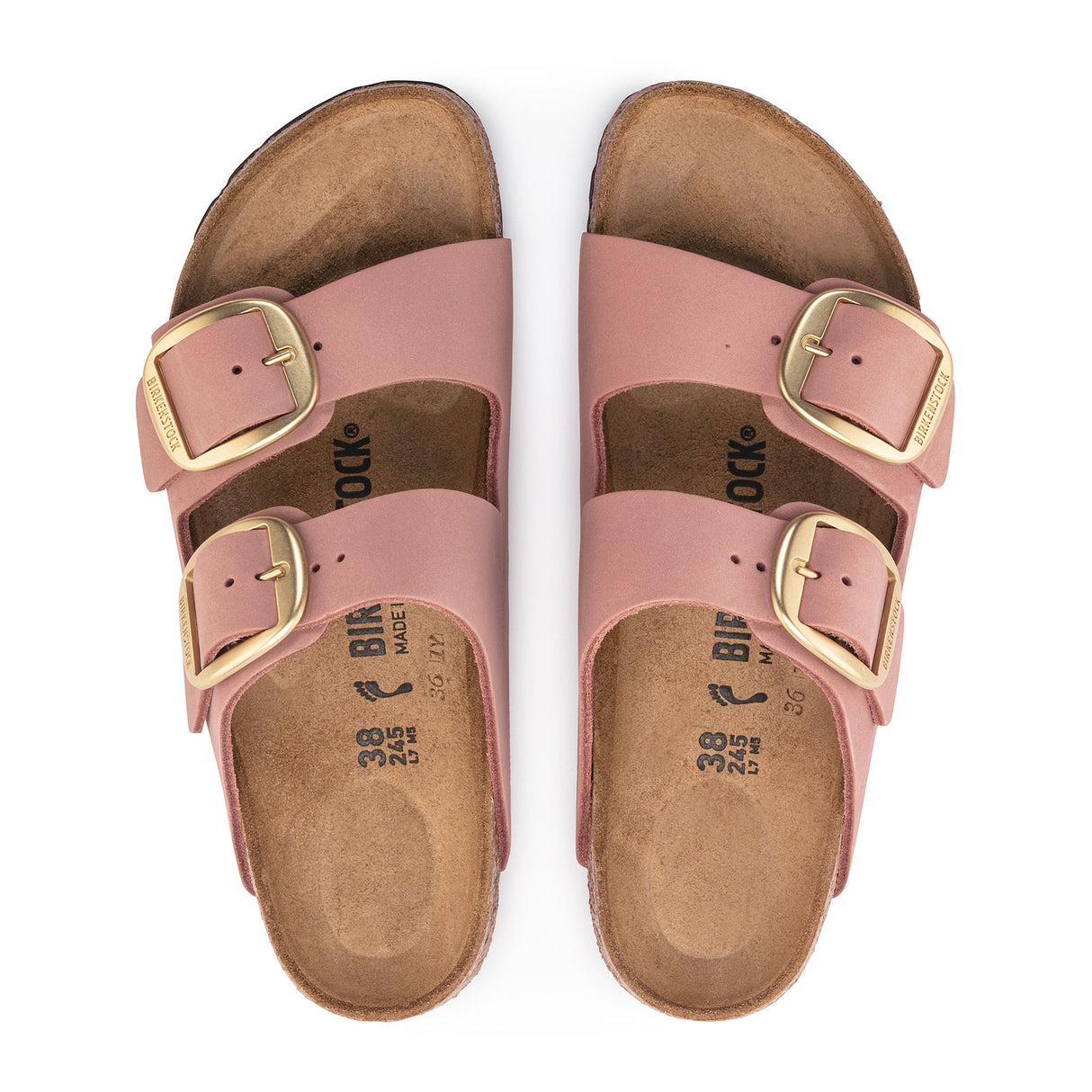 Birkenstock Arizona Big Buckle Narrow Slide Sandal (Women) - Old Rose Nubuck Sandal - Slide - The Heel Shoe Fitters