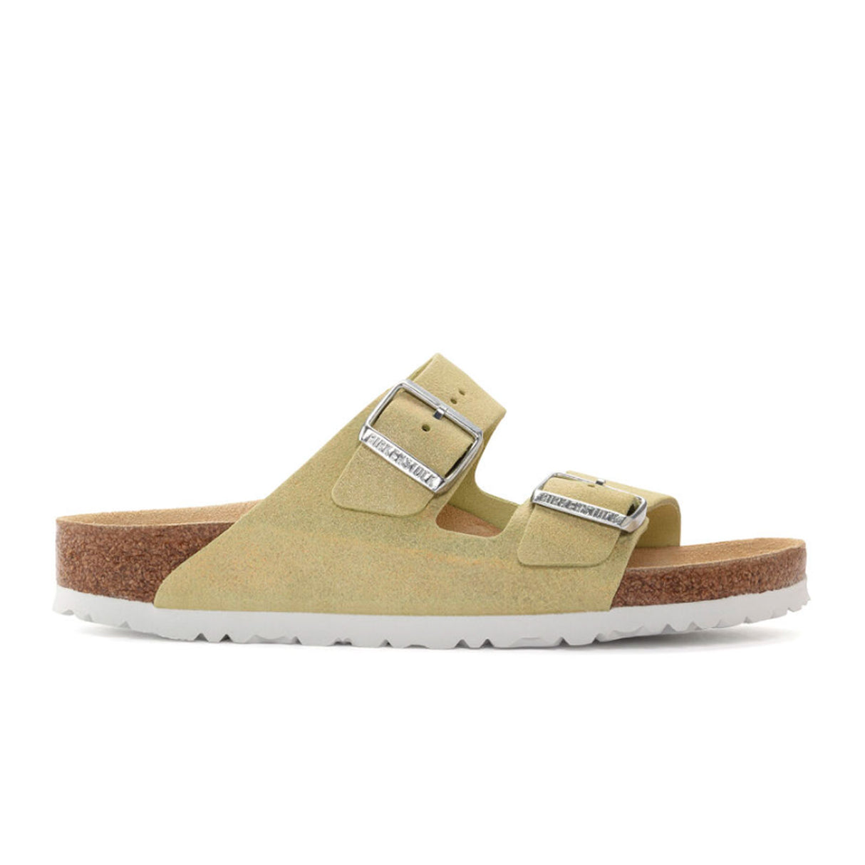 Birkenstock Arizona Slide Sandal (Women) - Shimmering Popcorn Suede Sandal - Slide - The Heel Shoe Fitters