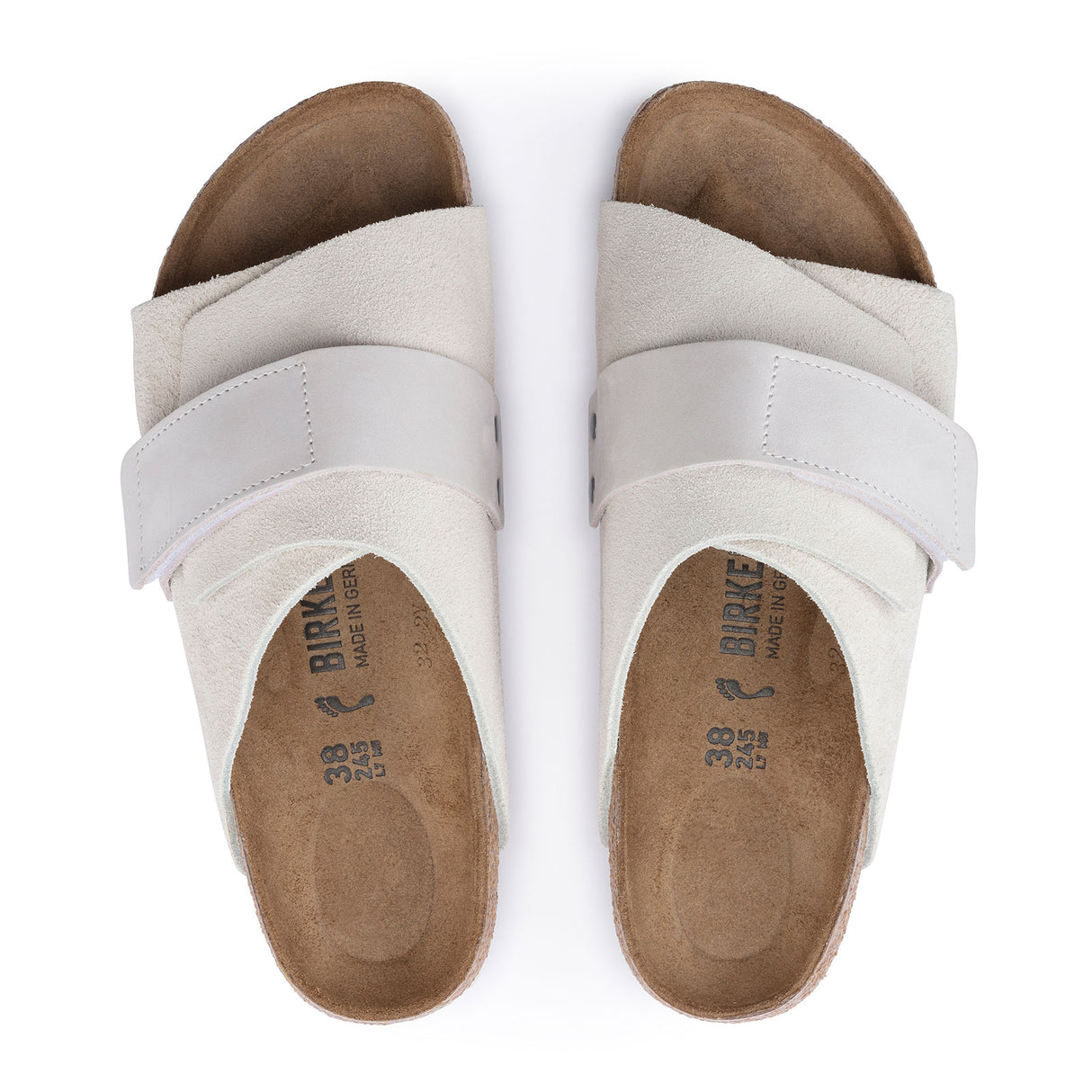 Birkenstock Kyoto Narrow Slide Sandal (Women) - Antique White Suede/Antique White Nubuck Sandal - Slide - The Heel Shoe Fitters