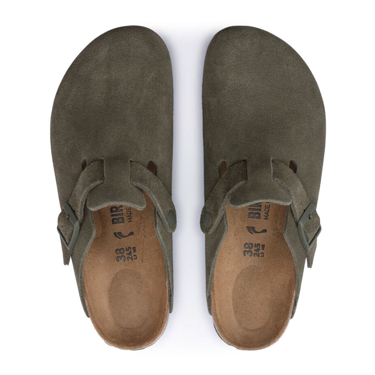 Birkenstock Boston Clog (Men) - Thyme Suede Dress-Casual - Clogs & Mules - The Heel Shoe Fitters