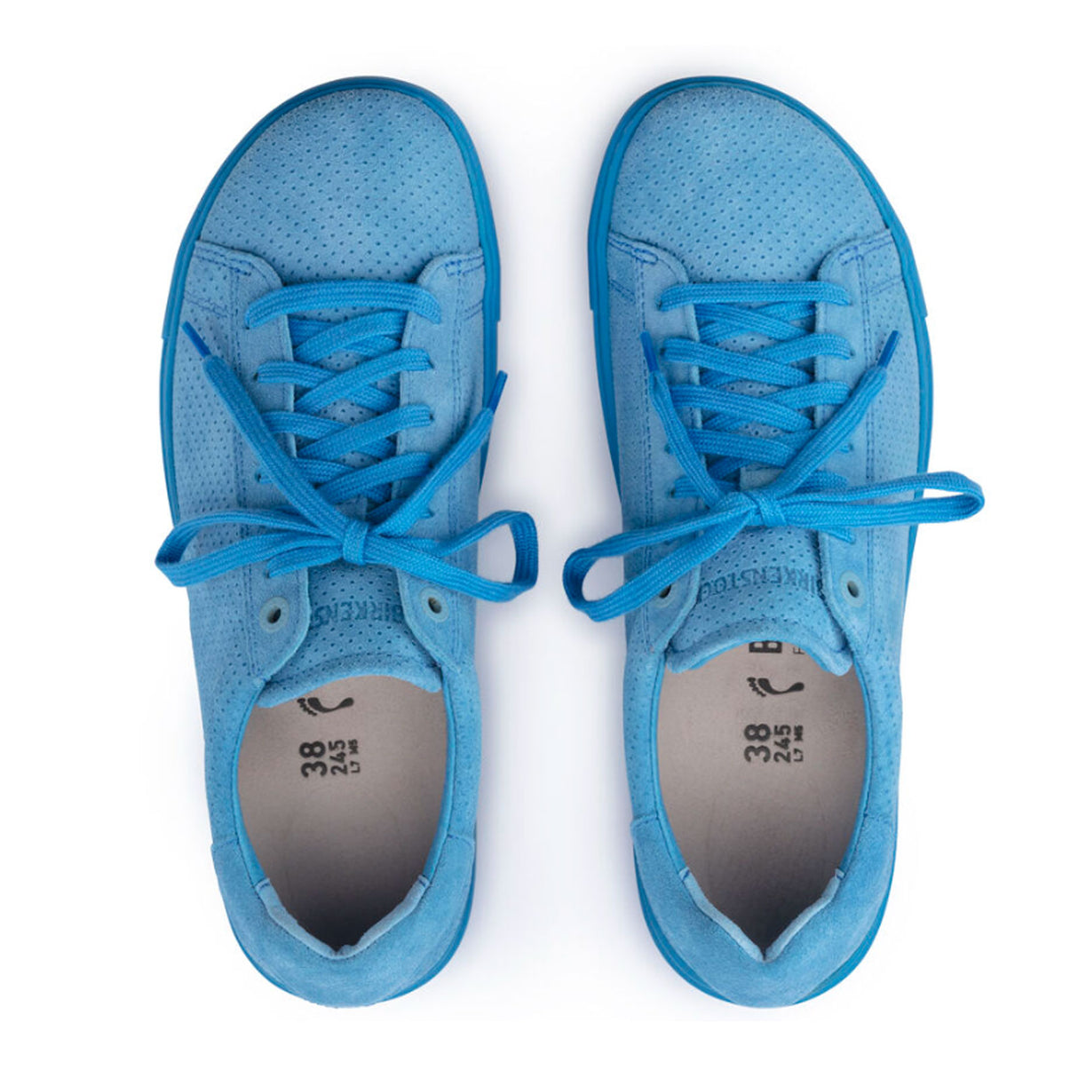 Birkenstock Bend Narrow Sneaker (Women) - Sky Blue Embossed Suede Athletic - Casual - Lace Up - The Heel Shoe Fitters
