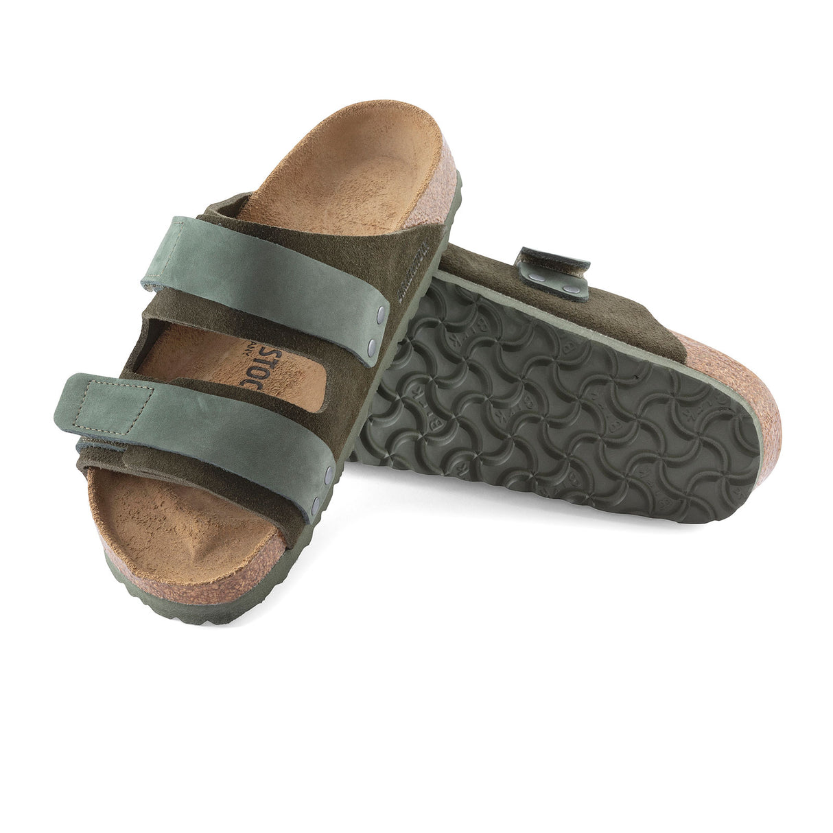 Birkenstock Uji Slide Sandal (Men) - Thyme Suede Sandal - Slide - The Heel Shoe Fitters