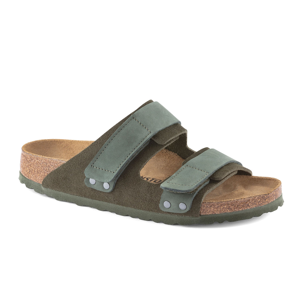 Birkenstock Uji Slide Sandal (Men) - Thyme Suede Sandal - Slide - The Heel Shoe Fitters