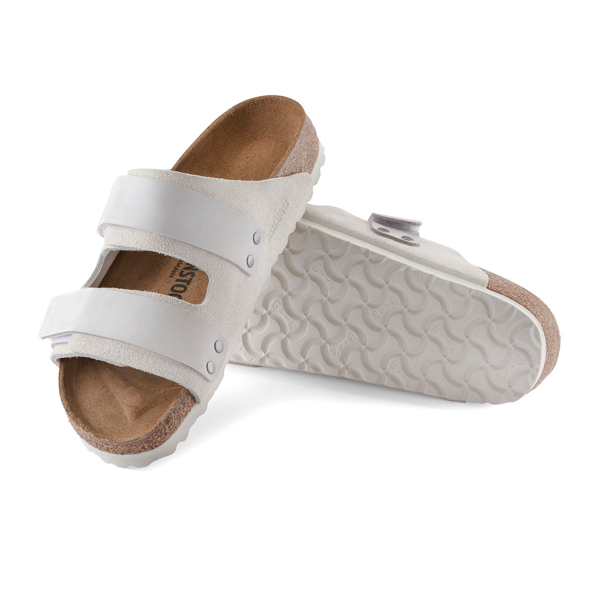 Birkenstock Uji Narrow Slide Sandal (Women) - Antique White Suede/Antique White Nubuck Sandal - Slide - The Heel Shoe Fitters