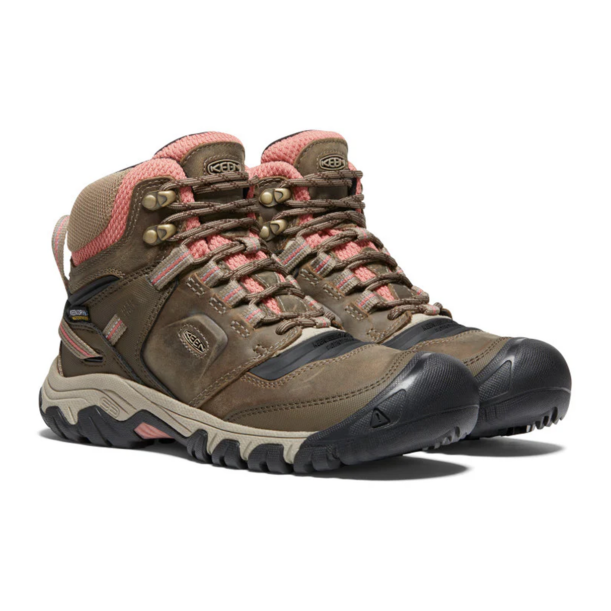 Keen Ridge Flex Mid Waterproof Boot (Women) - Timberwolf/Brick Dust Boots - Hiking - Mid - The Heel Shoe Fitters