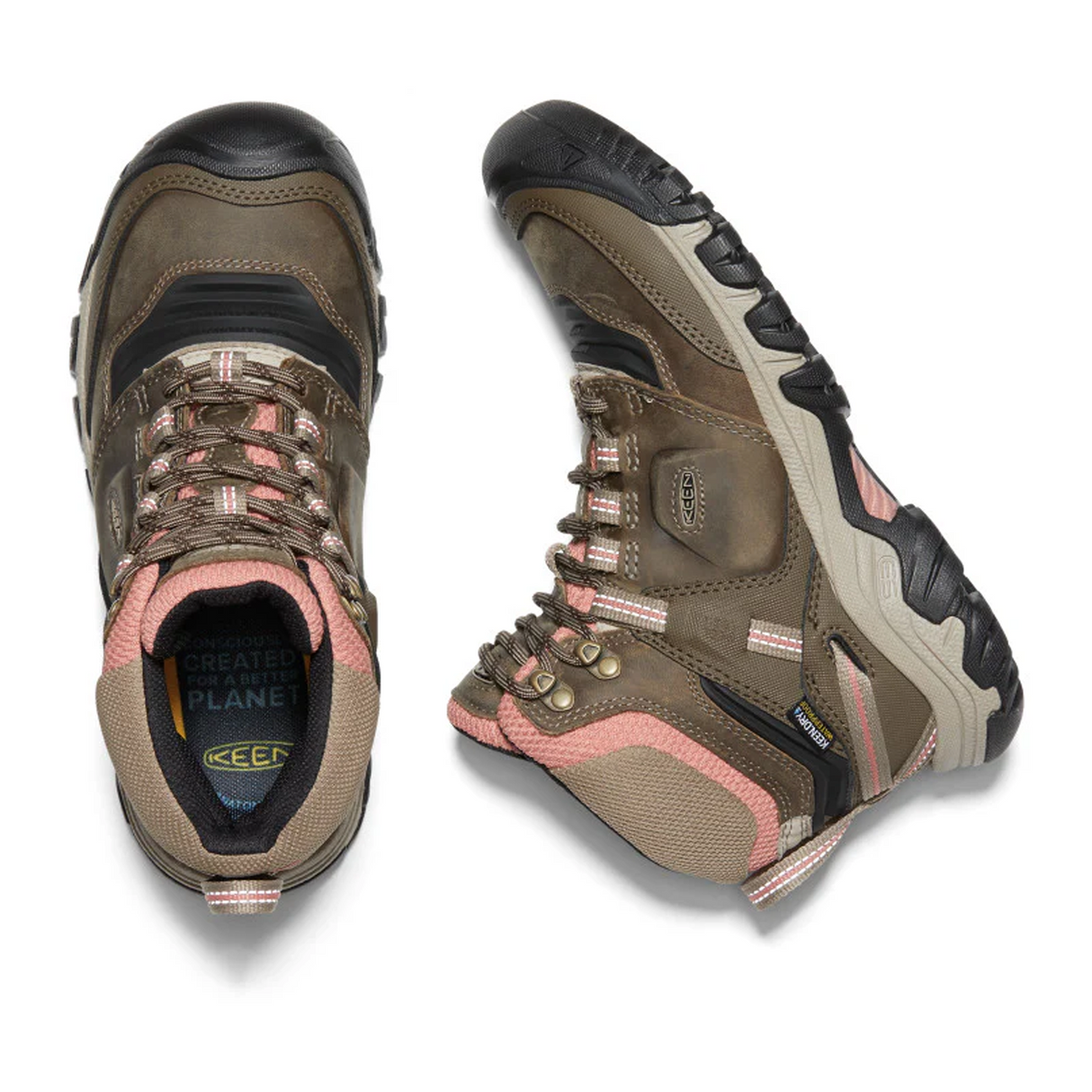 Keen Ridge Flex Mid Waterproof Boot (Women) - Timberwolf/Brick Dust Boots - Hiking - Mid - The Heel Shoe Fitters