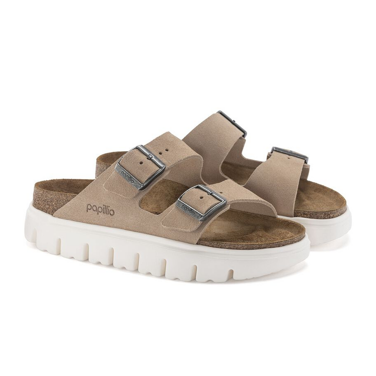 Birkenstock Arizona Chunky Slide Sandal (Women) - Warm Sand Suede Sandal - Slide - The Heel Shoe Fitters