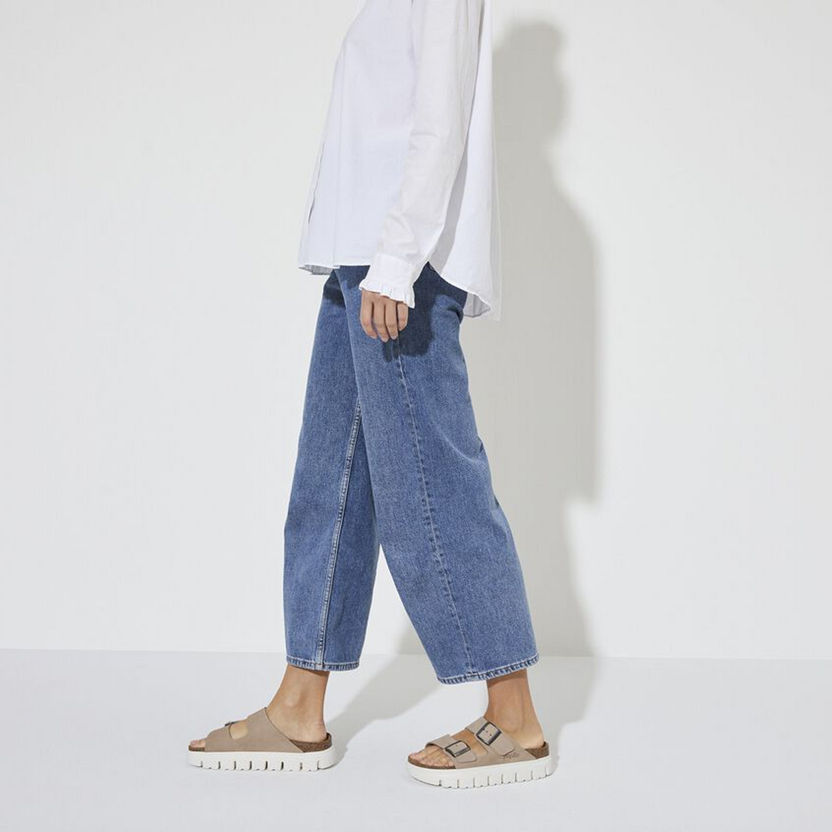 Birkenstock Arizona Chunky Slide Sandal (Women) - Warm Sand Suede Sandal - Slide - The Heel Shoe Fitters