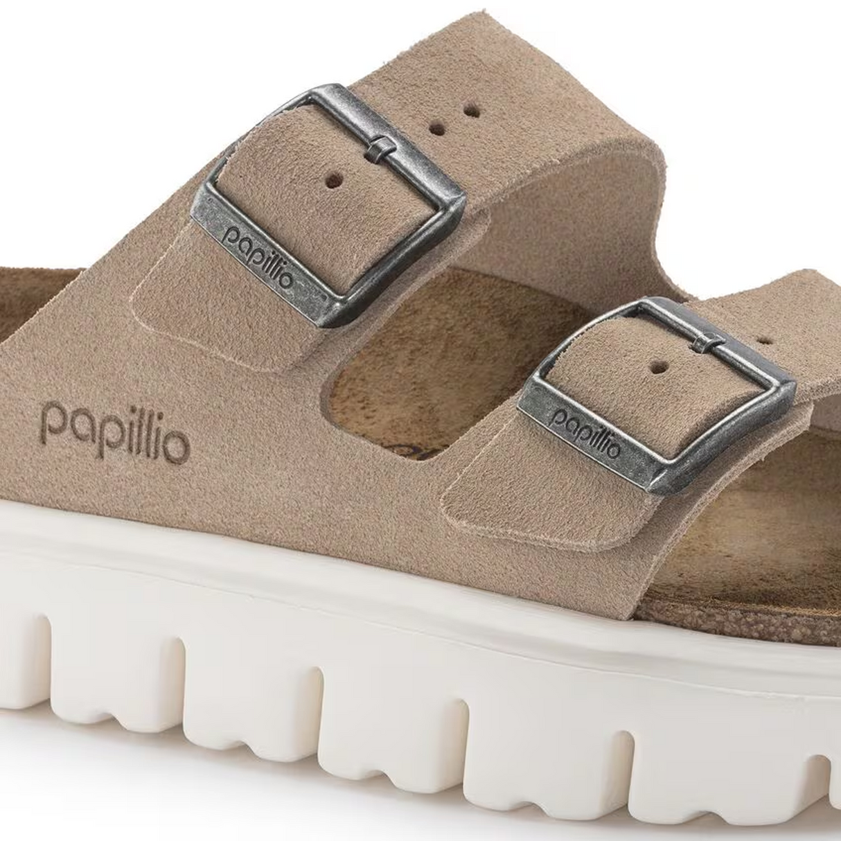 Birkenstock Arizona Chunky Slide Sandal (Women) - Warm Sand Suede Sandal - Slide - The Heel Shoe Fitters