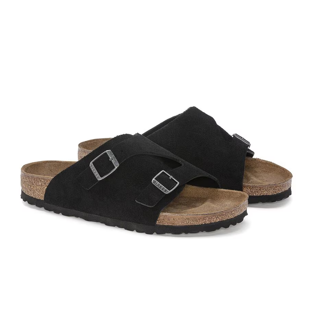 Birkenstock Zurich Slide Sandal (Men) - Black Suede Sandal - Slide - The Heel Shoe Fitters