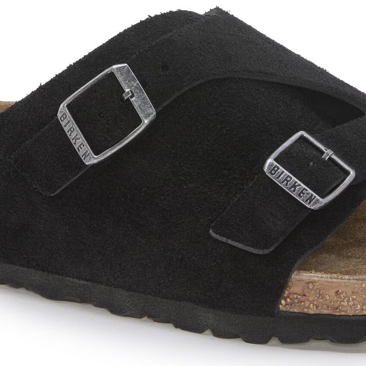 Birkenstock Zurich Slide Sandal (Men) - Black Suede Sandal - Slide - The Heel Shoe Fitters