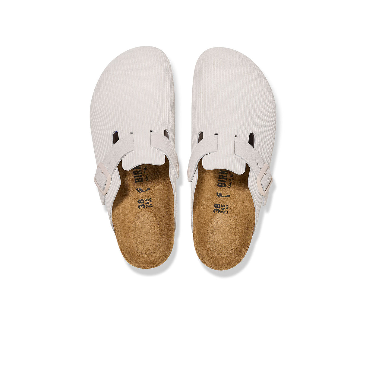 Birkenstock Boston Narrow Clog (Women) - Antique White Corduroy Dress-Casual - Clogs & Mules - The Heel Shoe Fitters