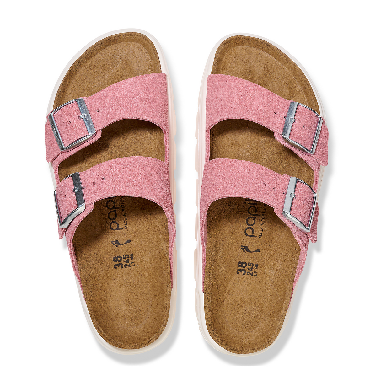 Birkenstock Arizona Chunky Slide Sandal (Women) - Candy Pink Suede Sandal - Slide - The Heel Shoe Fitters