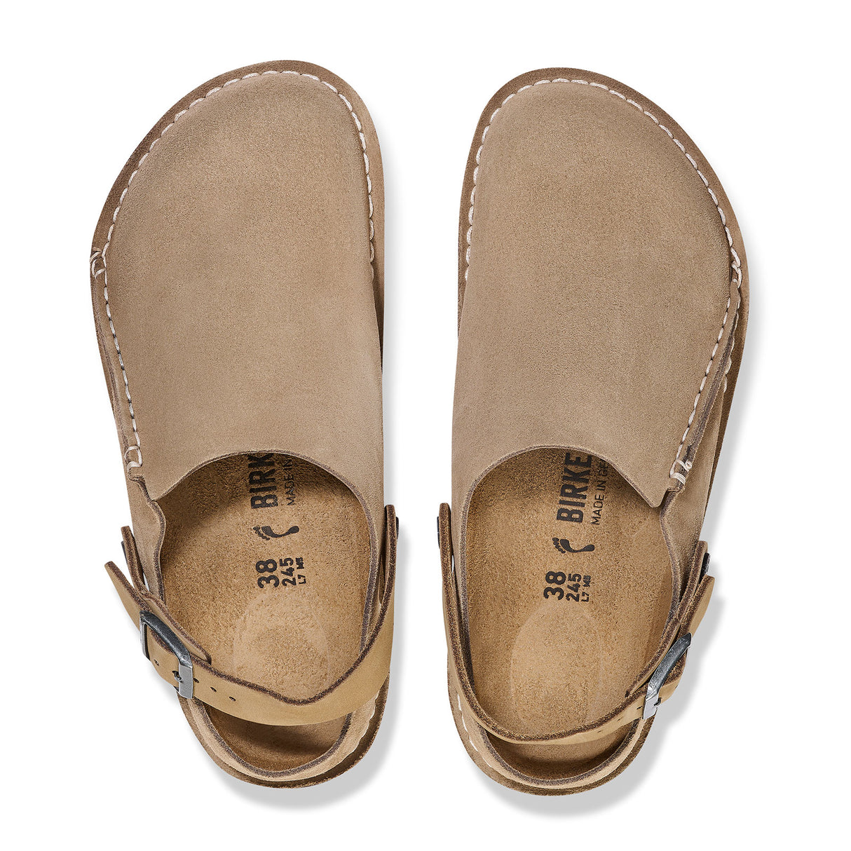Birkenstock Lutry Slipper (Men) - Gray Taupe Suede Dress-Casual - Clogs & Mules - The Heel Shoe Fitters