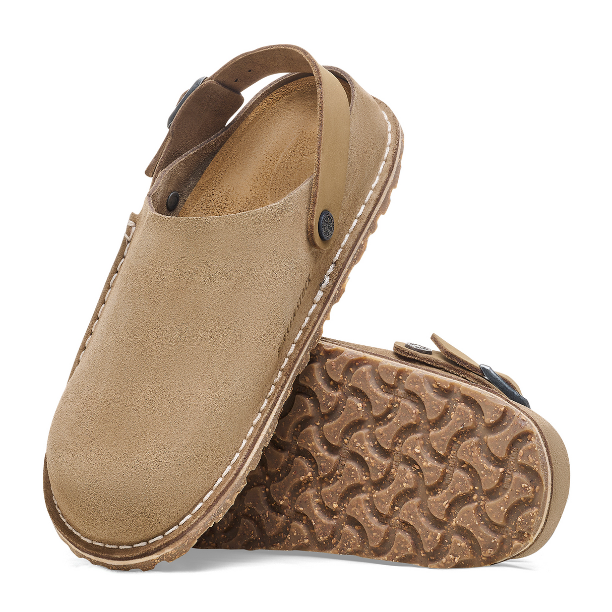 Birkenstock Lutry Narrow Slipper (Women) - Gray Taupe Suede Dress-Casual - Clogs & Mules - The Heel Shoe Fitters