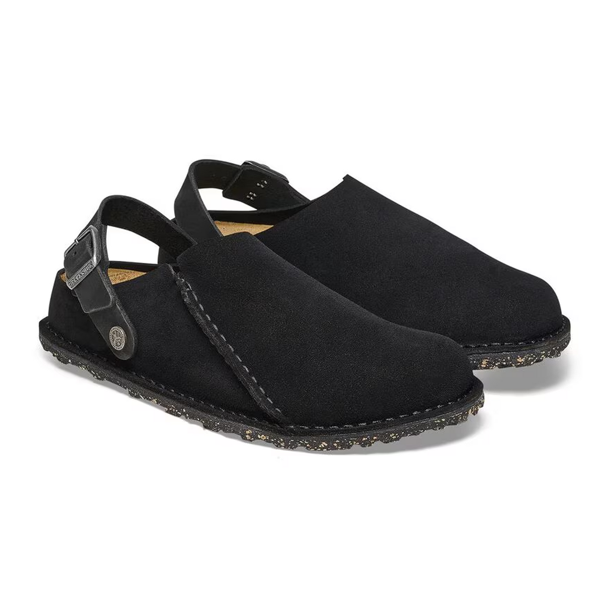 Birkenstock Lutry Slipper (Men) - Black Suede Dress-Casual - Clogs & Mules - The Heel Shoe Fitters