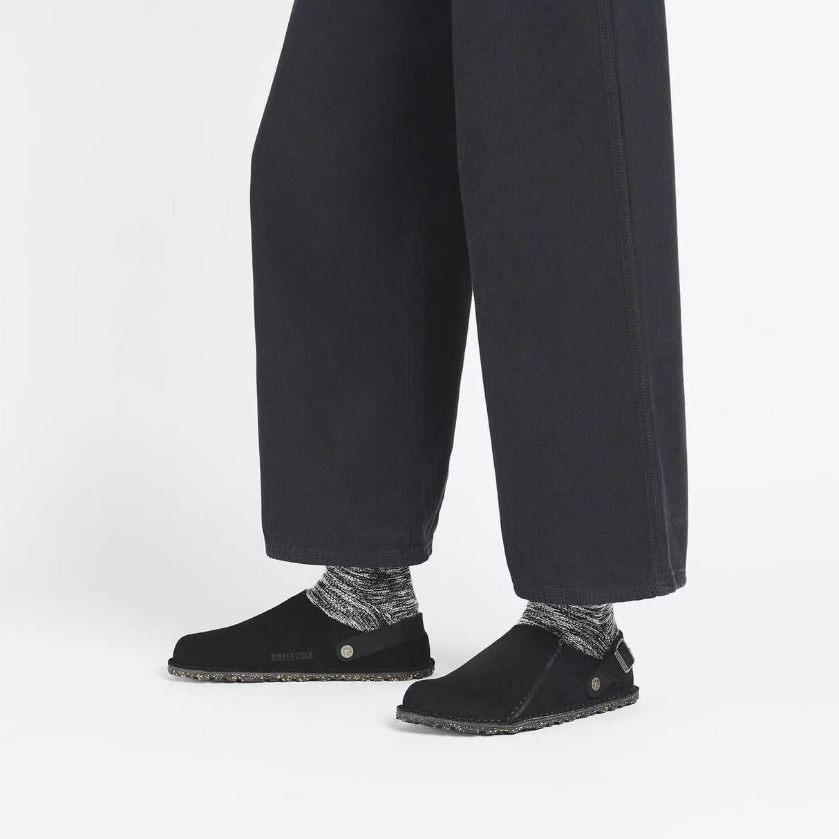 Birkenstock Lutry Narrow Slipper (Women) - Black Suede Dress-Casual - Clogs & Mules - The Heel Shoe Fitters