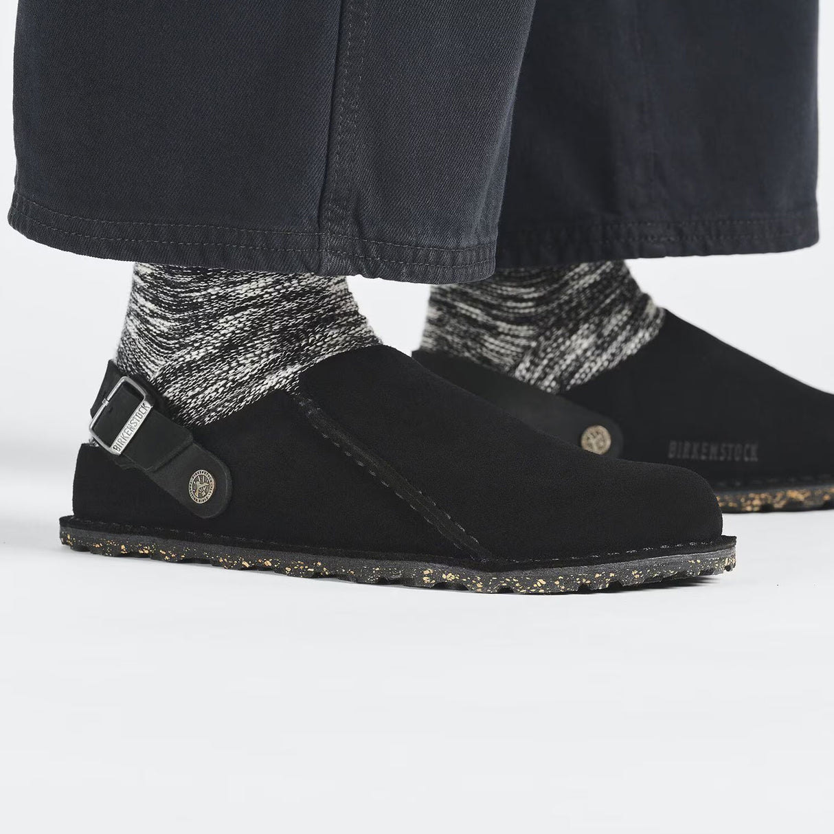 Birkenstock Lutry Narrow Slipper (Women) - Black Suede Dress-Casual - Clogs & Mules - The Heel Shoe Fitters