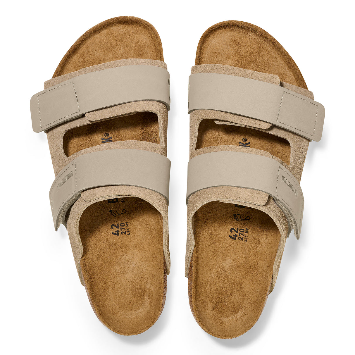 Birkenstock Uji Narrow Slide Sandal (Women) - Taupe Suede/Taupe Nubuck Sandal - Slide - The Heel Shoe Fitters